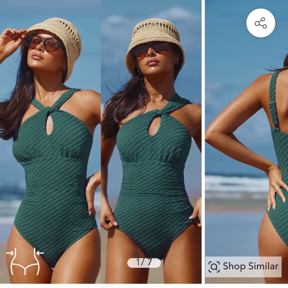 Cupshe ruched convertible tummy control one piece swimsuit